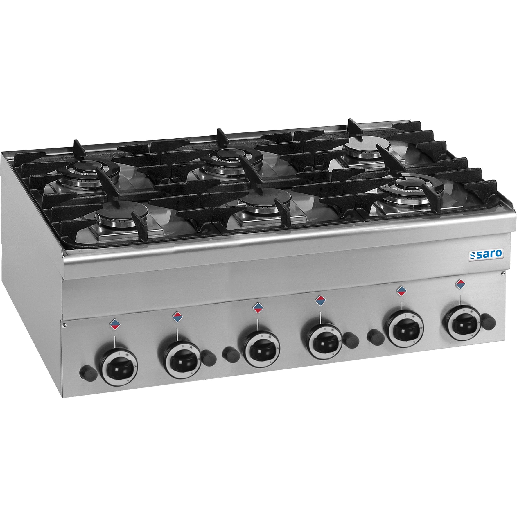 SARO gaskookplaat, 6 branders, 600 Line tafelmodel G6S6