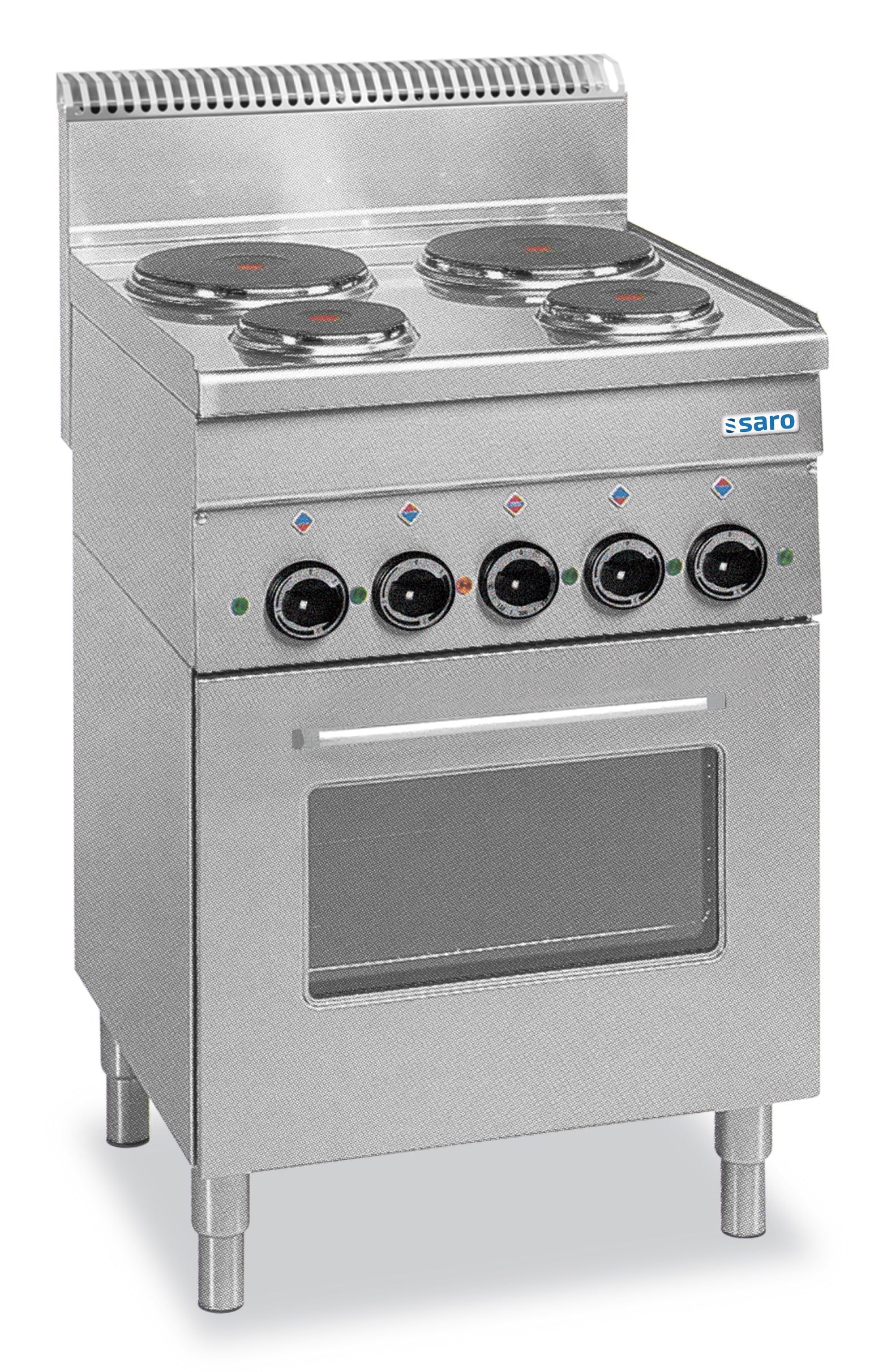 SARO elektrische kookplaat met elektrische oven, 4 kookzones, 600 Line vrijstaand model E4F6