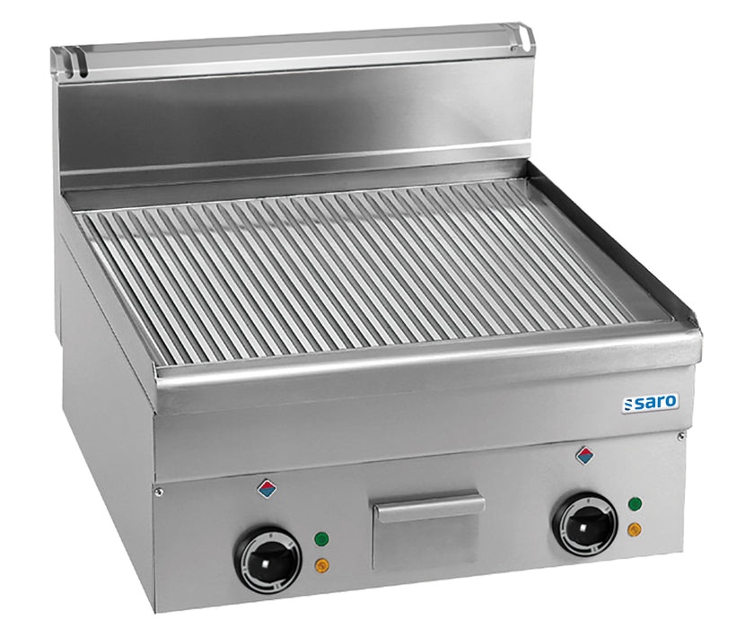 SARO Electric Grill Plate Ribbed Table Model 600x600 Model EFT66R