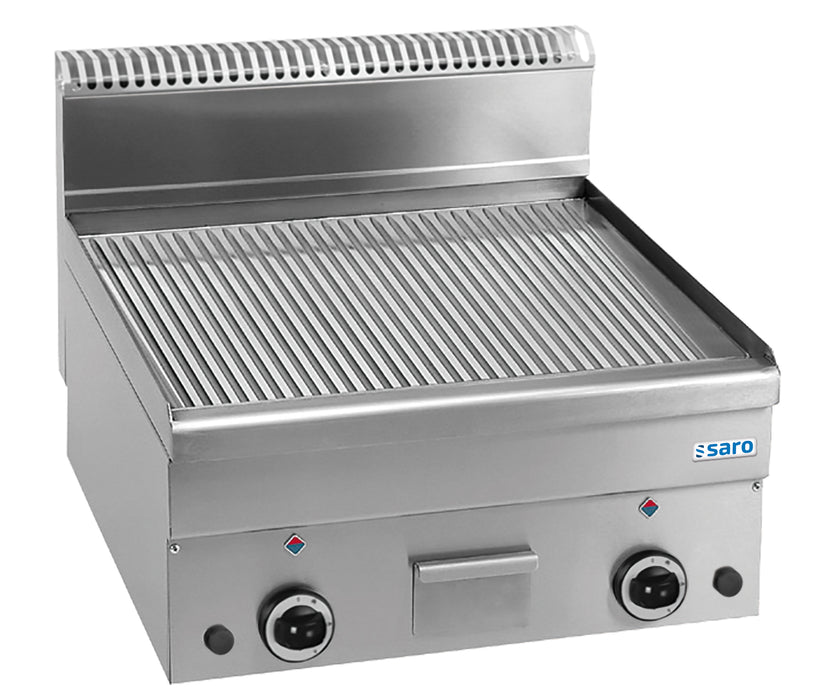 SARO Gas Grillplaat Geribbeld Tafelmodel 600x600 Model GFT66R