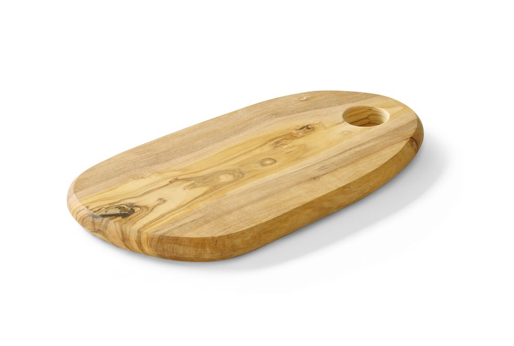 Serving board with hole, olive wood