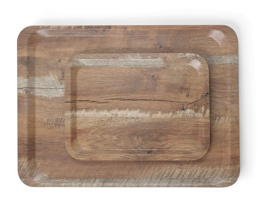 Melamine tray with wood print