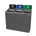 Rubbermaid Configure recyclingstation Landfill label EN 57 liter antraciet/zwart