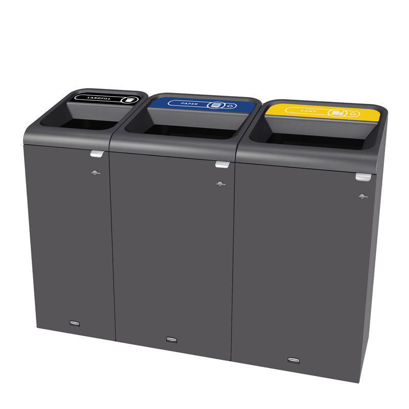 Rubbermaid Configure recyclingstation Landfill label EN 57 liter antraciet/zwart
