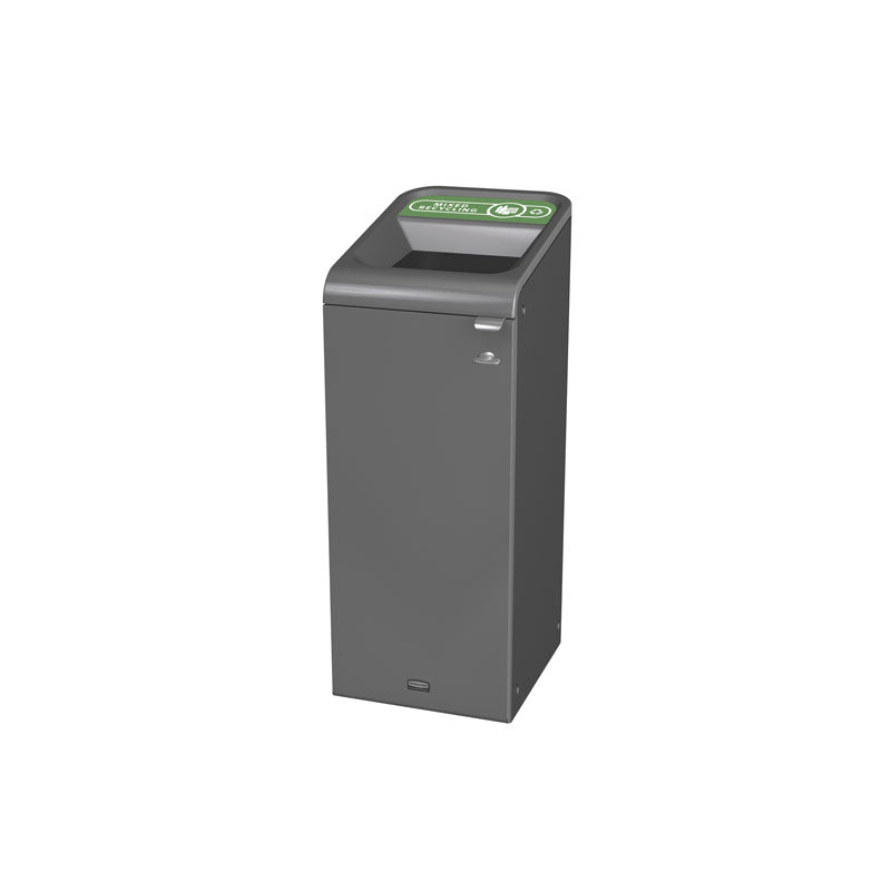 Rubbermaid Configure recyclingstation Mixed Recycling label EN 57 liter antraciet/groen