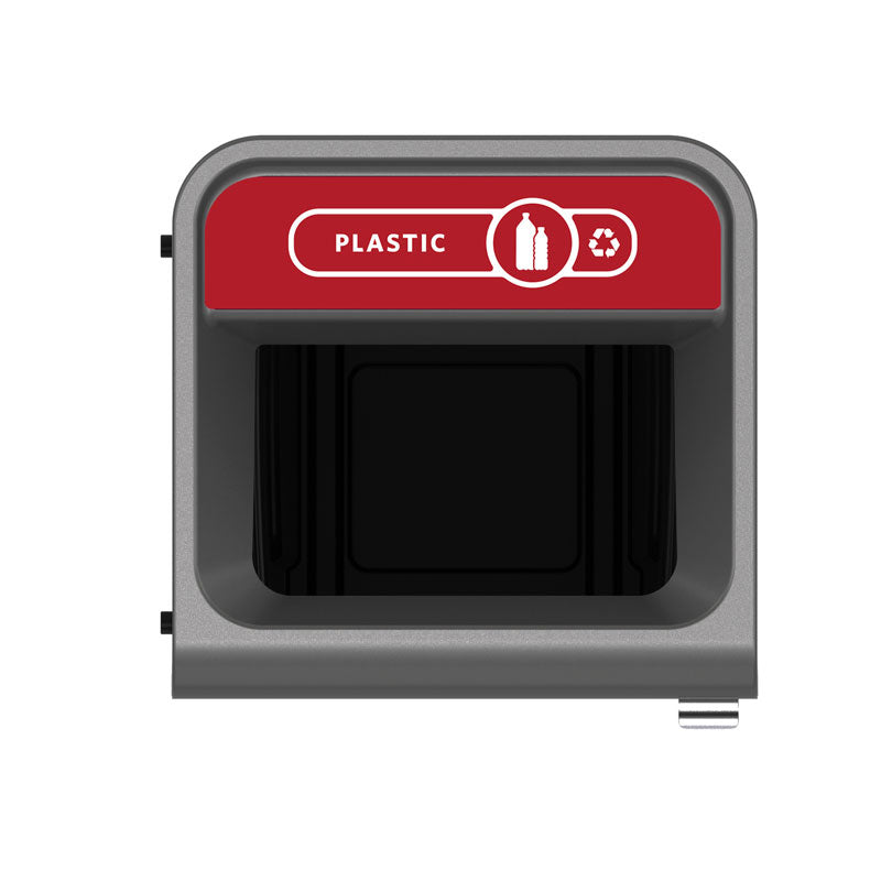 Rubbermaid Configure recyclingstation Plastic label EN 87 liter antraciet/rood