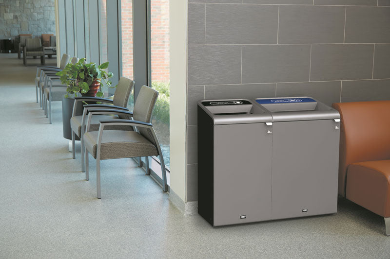 Rubbermaid Configure recyclingstation Landfill label EN 87 liter antraciet/zwart
