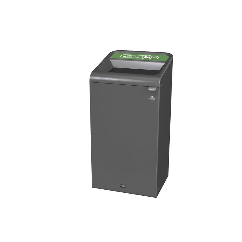 Rubbermaid Configure recyclingstation Mixed Recycling label EN 87 liter antraciet/groen
