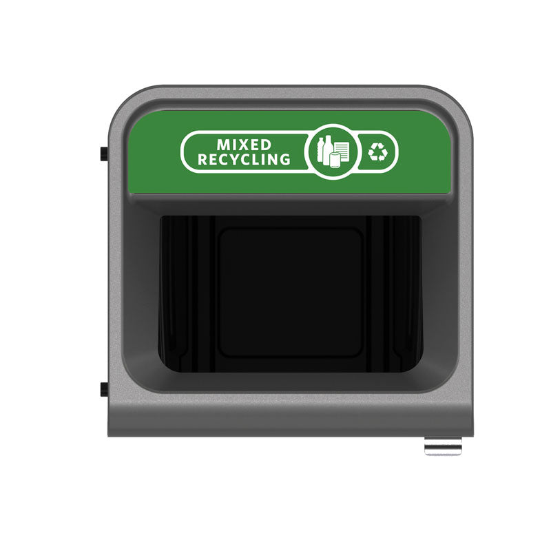 Rubbermaid Configure recyclingstation Mixed Recycling label EN 87 liter antraciet/groen