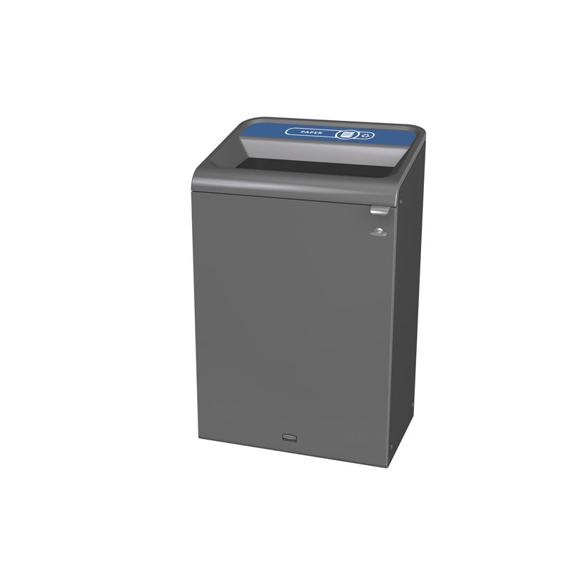 Rubbermaid Configure recyclingstation Papier label EN 125 liter antraciet/blauw