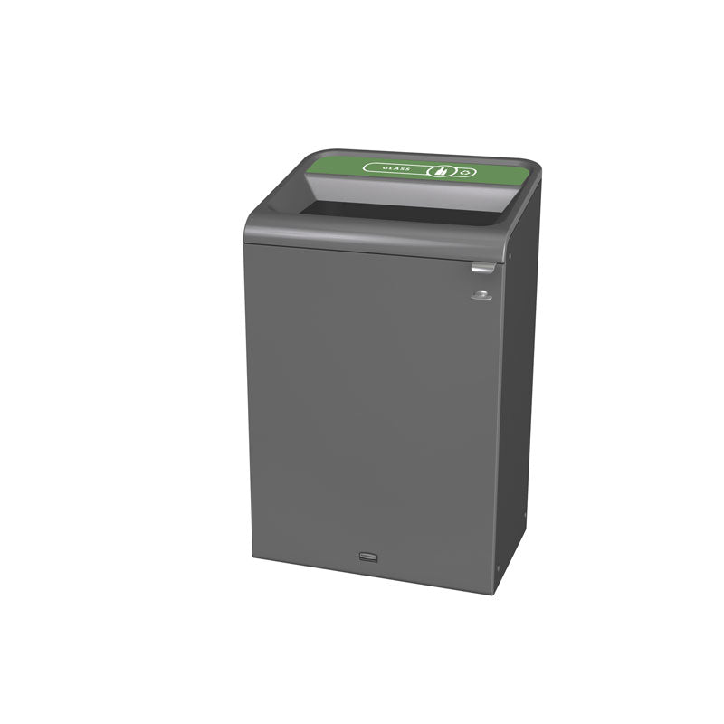 Rubbermaid Configure recyclingstation Glas label EN 125 liter antraciet/groen