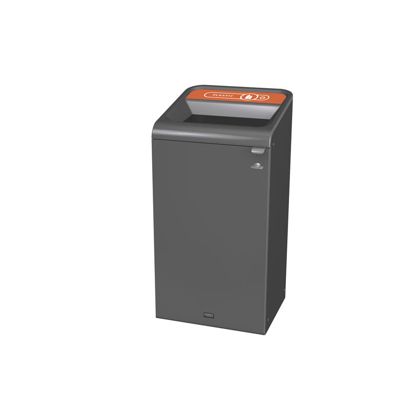 Rubbermaid Configure recyclingstation Plastic label NL 87 liter antraciet/oranje