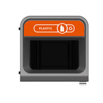 Rubbermaid Configure recyclingstation Plastic label NL 87 liter antraciet/oranje