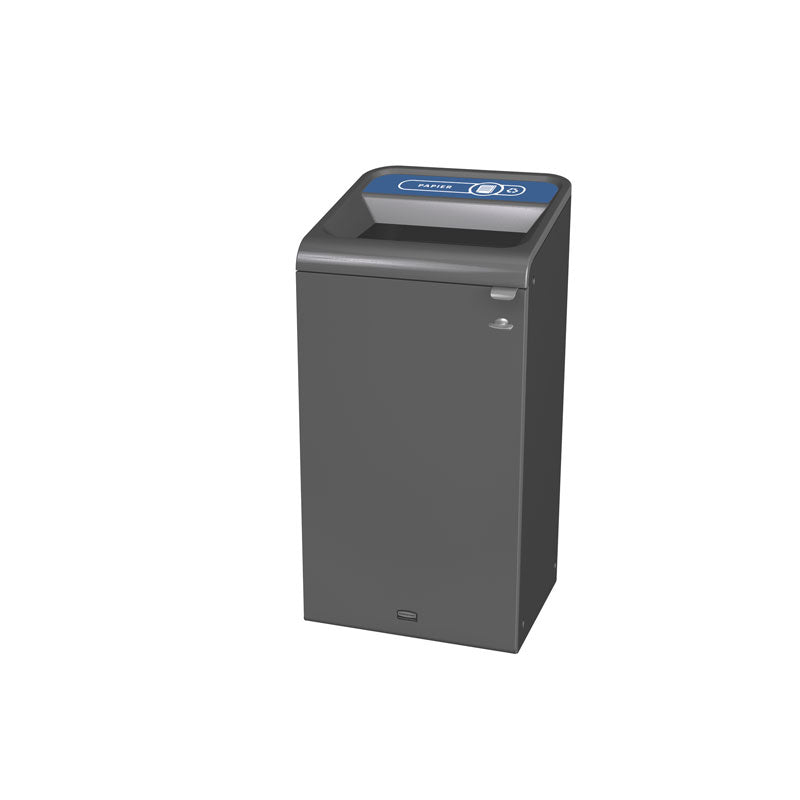 Rubbermaid Configure recyclingstation Papier label NL 87 liter antraciet/blauw