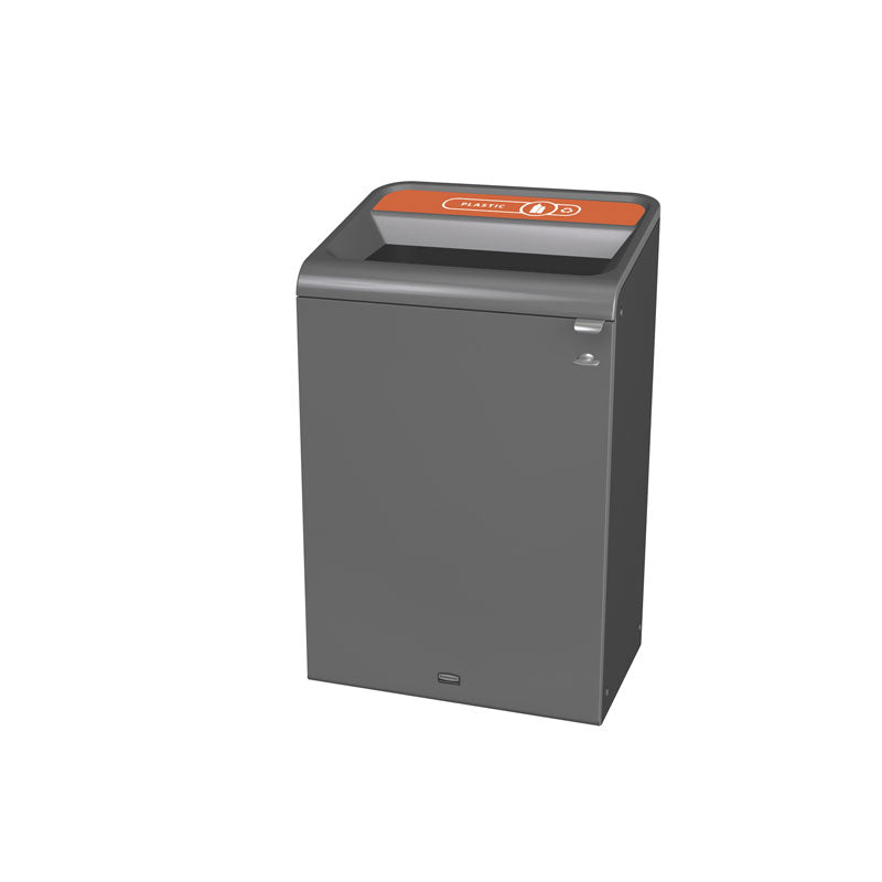 Rubbermaid Configure recyclingstation Plastic label NL 125 liter antraciet/oranje
