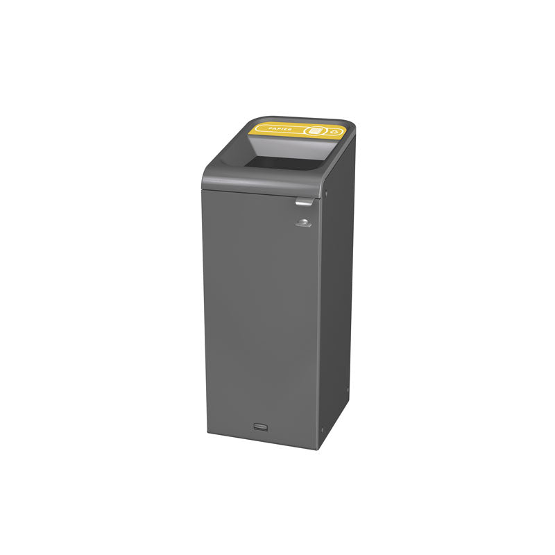 Rubbermaid Configure recyclingstation Papier label BE-NL 57 liter antraciet/geel