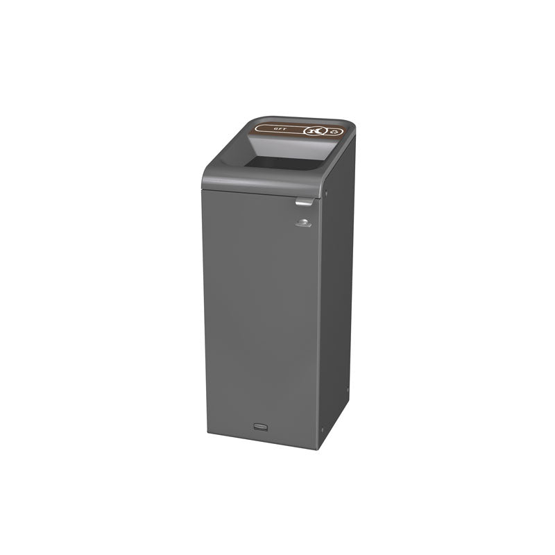 Rubbermaid Configure recyclingstation GFT label BE-NL 57 liter antraciet/bruin