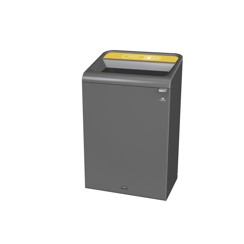 Rubbermaid Configure recyclingstation Papier label BE-NL 125 liter antraciet/geel