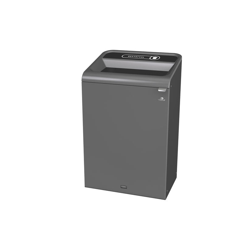 Rubbermaid Configure recyclingstation Rest label BE-NL 125 liter antraciet/zwart
