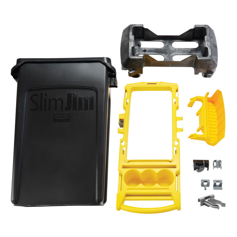 Rubbermaid Slim Jim Rim Caddy kit 87 liter met Pulse clip zwart/geel