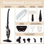 AG Stoomreiniger – 10-in-1 Steam Cleaner – Handstomer – Kledingstomer – Handstoomreiniger – Dieptereiniging voor Vloeren, Badkamer, Tegels, Ramen & Textiel – Vlekkenreiniger – 1500W – 115°C – Inclusief 13 Accessoires – Black Gold Edition