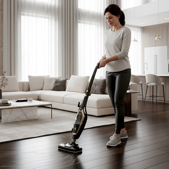 AG Stoomreiniger – 10-in-1 Steam Cleaner – Handstomer – Kledingstomer – Handstoomreiniger – Dieptereiniging voor Vloeren, Badkamer, Tegels, Ramen & Textiel – Vlekkenreiniger – 1500W – 115°C – Inclusief 13 Accessoires – Black Gold Edition