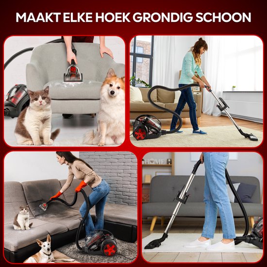 AG3000 - Stofzuiger zonder Zak - 900 Watt - Zuigkrachtregeling- Sterke zuigkracht - Stofzuigers- Compact en licht - makkelijk in gebruik