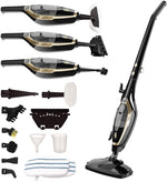 AG Stoomreiniger – 10-in-1 Steam Cleaner – Handstomer – Kledingstomer – Handstoomreiniger – Dieptereiniging voor Vloeren, Badkamer, Tegels, Ramen & Textiel – Vlekkenreiniger – 1500W – 115°C – Inclusief 13 Accessoires – Black Gold Edition