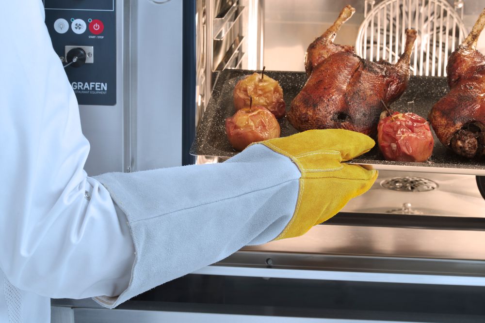 Hittebestendige leren barbecue handschoenen - 2 stuks