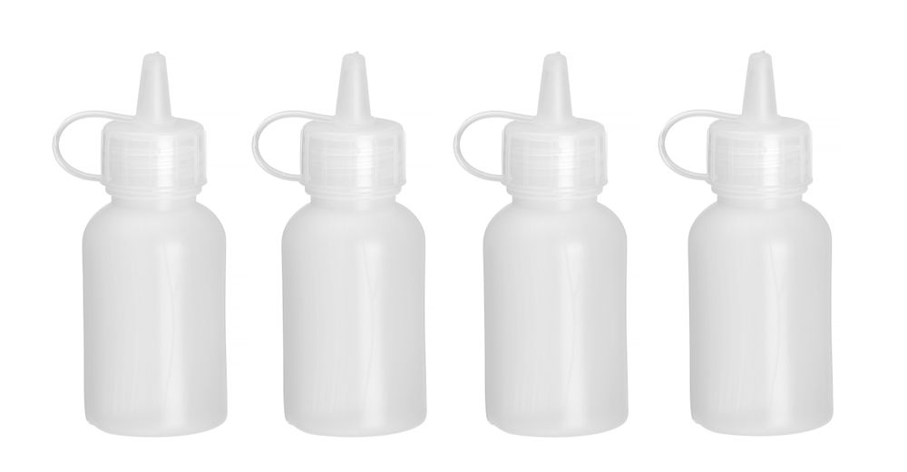 Mini saus dispenser - set van 4 stuks.