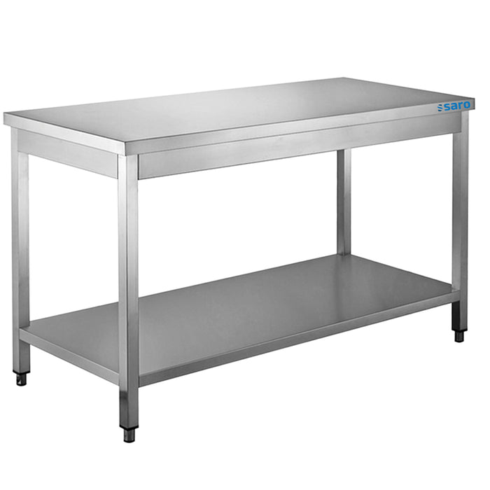 SARO Stainless steel table, with underlay - 600 mm depth, 1800 mm