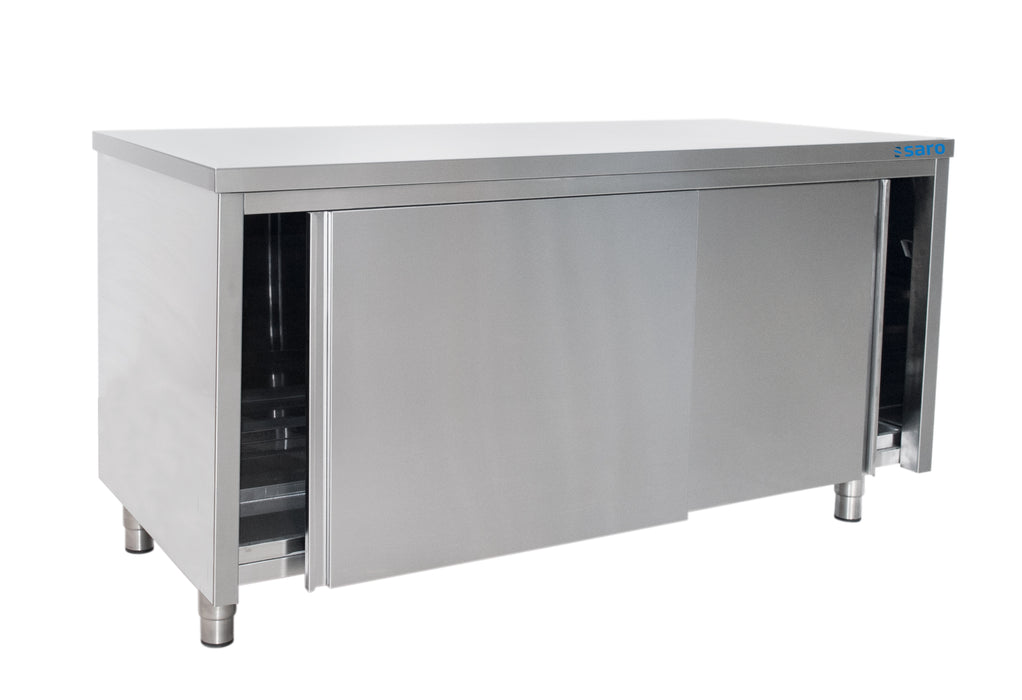SARO stainless steel wall cabinet, sliding door - 600 mm depth, 1200 mm