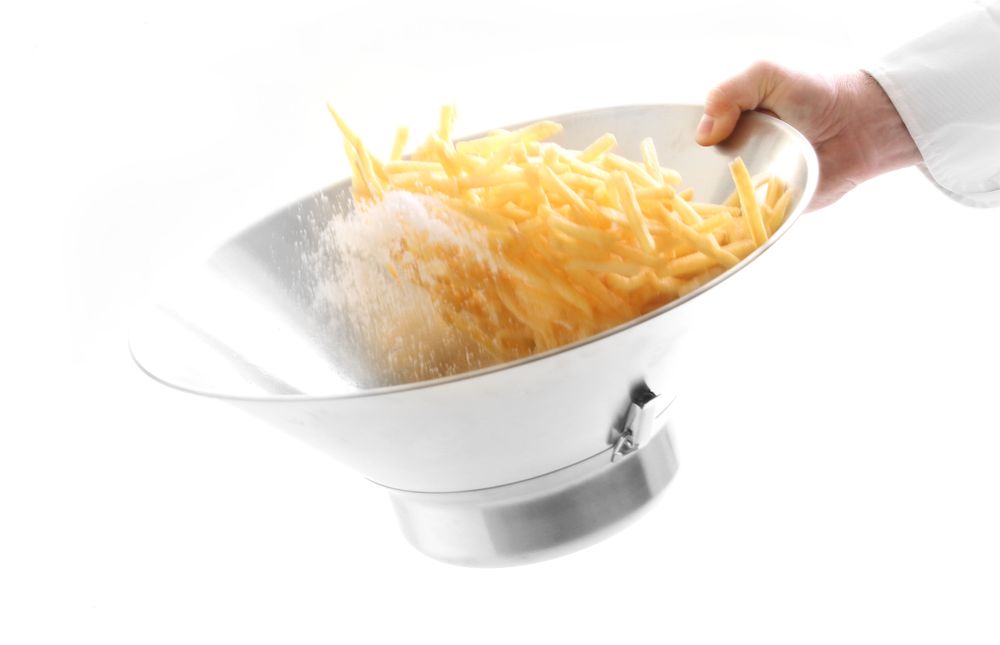 Stainless steel frying colander