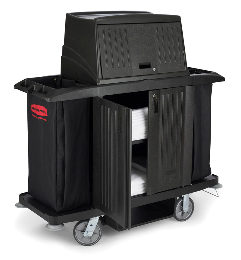 Rubbermaid set van 2 afsluitbare deuren voor hotelwagen zwart