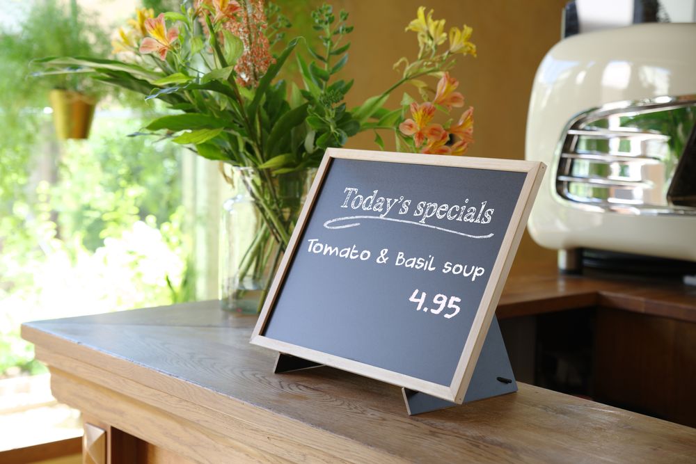 Krijtbord met standaard