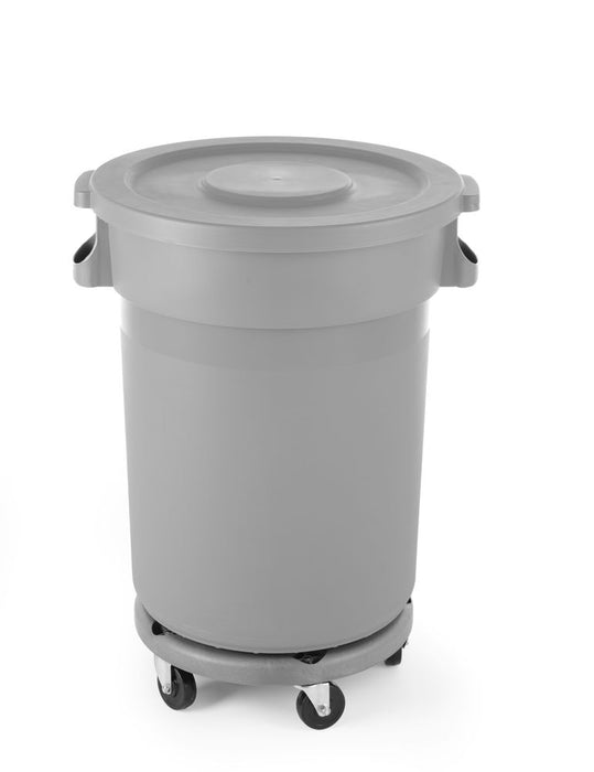 Trolley for round waste bin