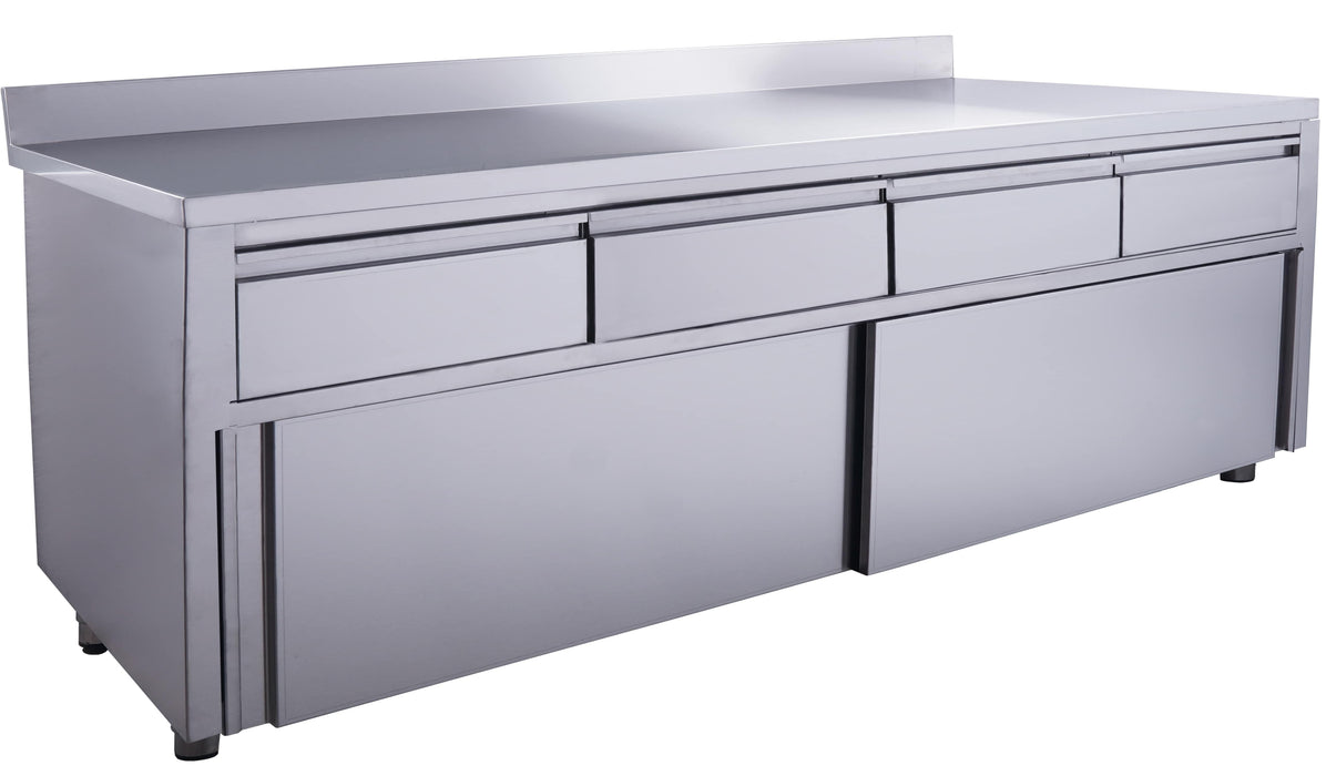 SARO Schuifdeurkast - 4 lades.1800X700mm met Opstaande rand