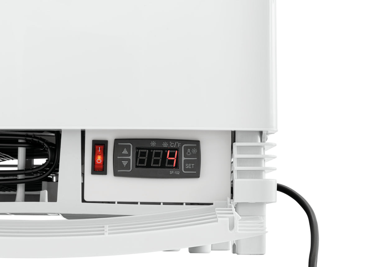 Mini-koelvitrine 75L2T wit