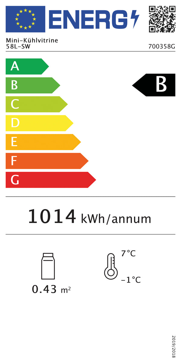Mini-koelvitrine 58L-SW