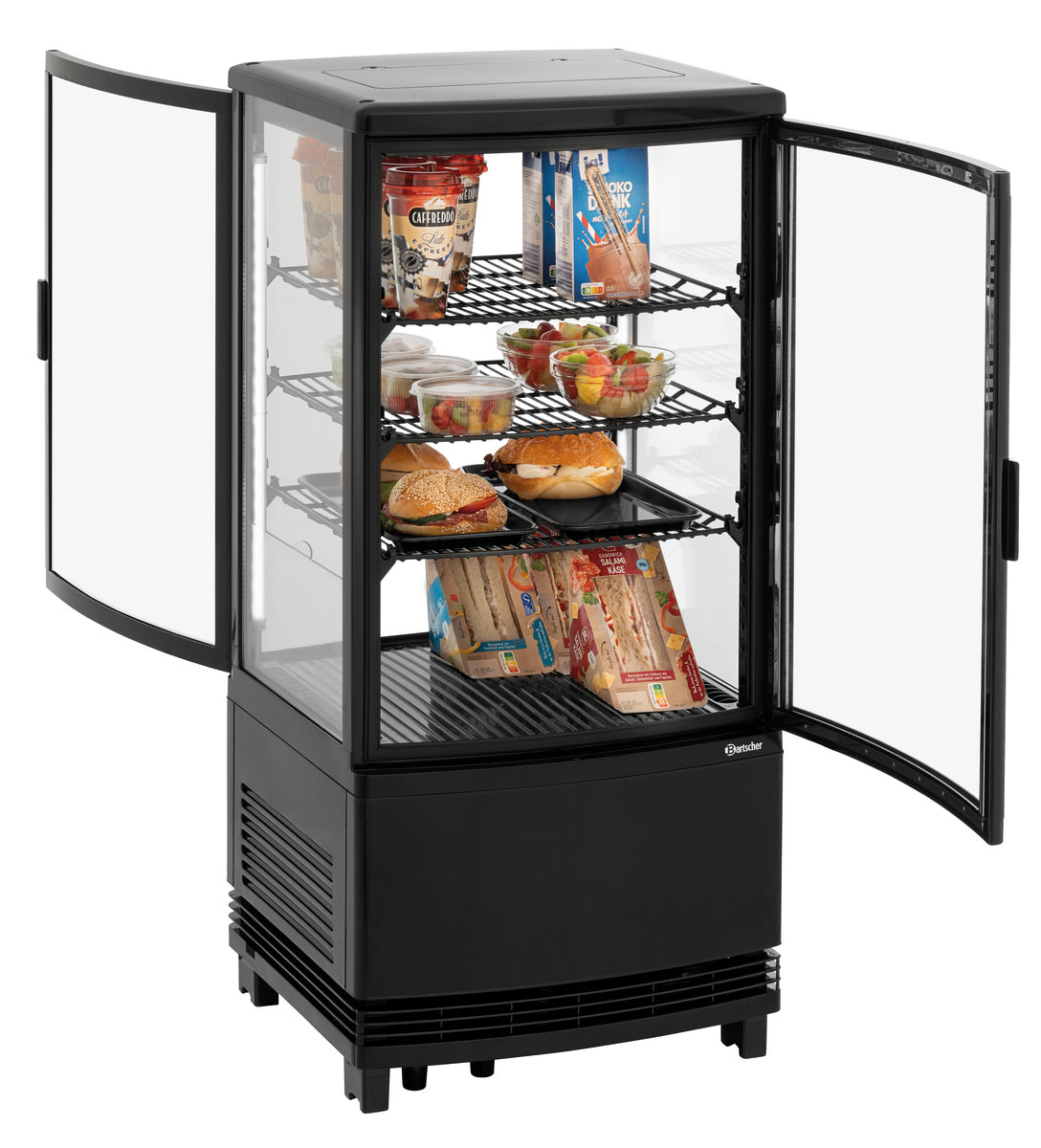 Mini-koelvitrine 75L2T zwart