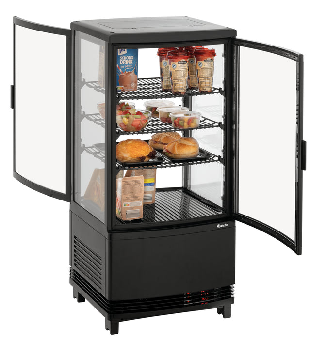 Mini-koelvitrine 75L2T zwart