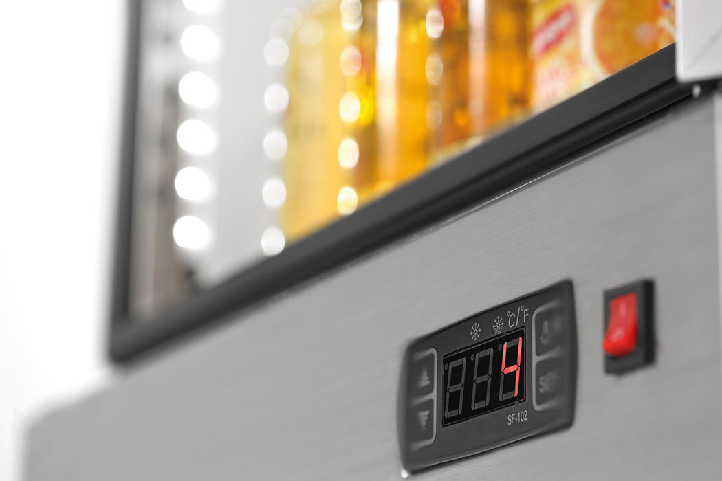 Mini refrigerated display case 78L, stainless steel