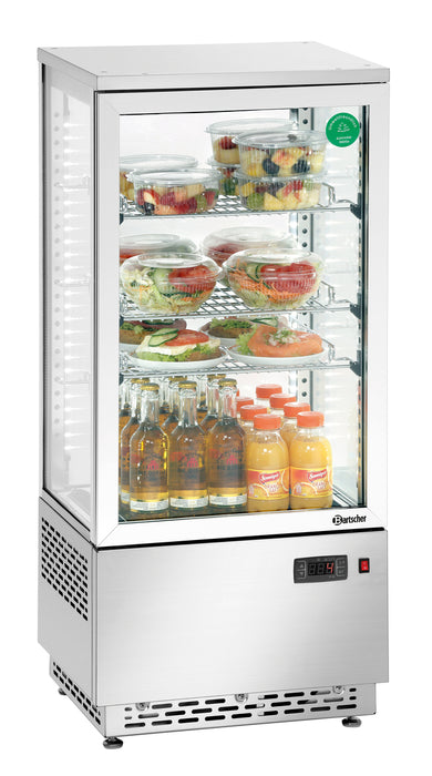 Mini refrigerated display case 78L, stainless steel