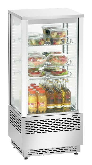 Mini refrigerated display case 78L, stainless steel