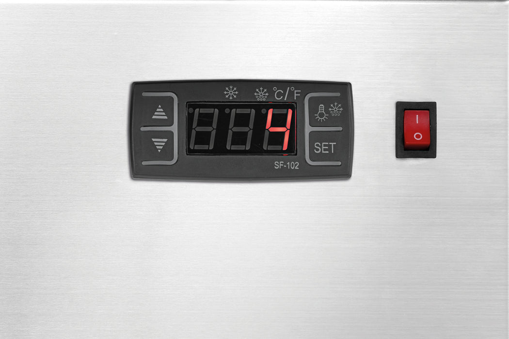 Mini refrigerated display case 78L, stainless steel