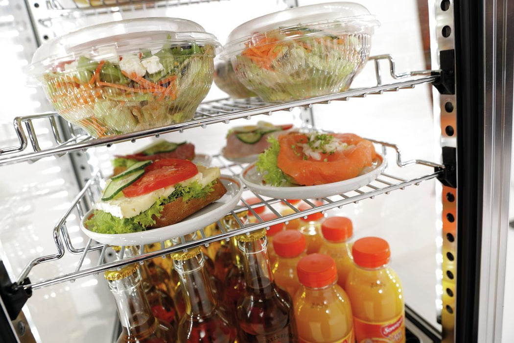 Mini refrigerated display case 78L, stainless steel