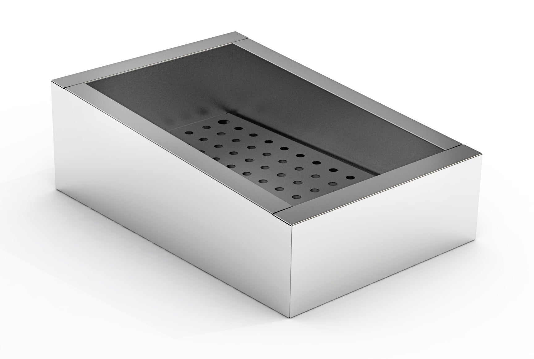 CRUSHED ICE BAK 1/1 GN SCHUIN RVS AISI 304  AFVOER AAN DE BEDIENINGSZIJDE