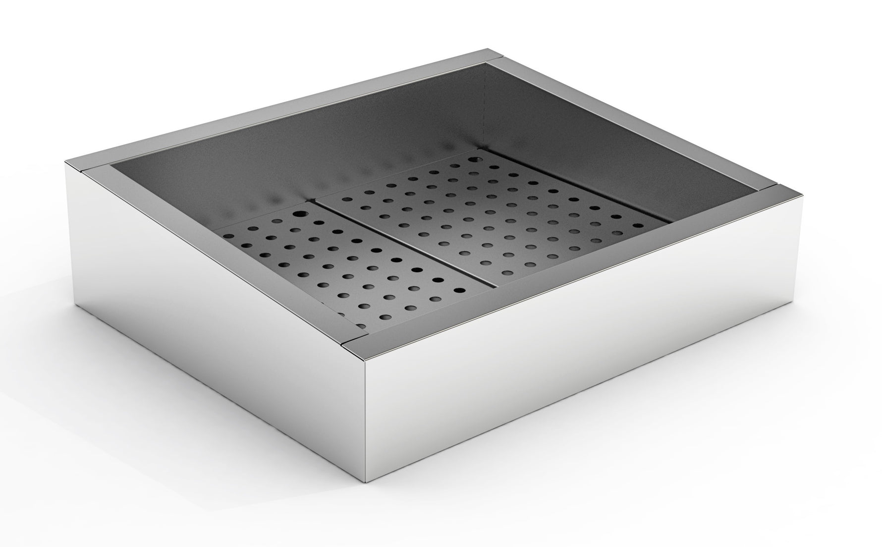 CRUSHED ICE BAK 2/1 GN SCHUIN RVS AISI 304  AFVOER AAN DE BEDIENINGSZIJDE