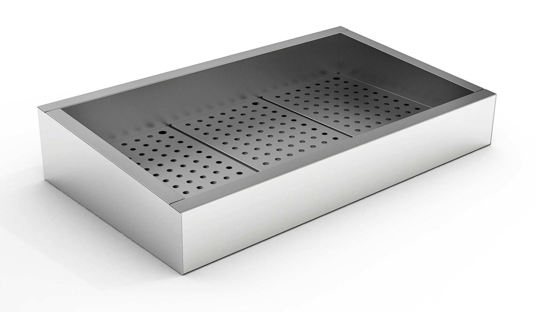 CRUSHED ICE BAK 3/1 GN SCHUIN RVS AISI 304  AFVOER AAN DE BEDIENINGSZIJDE