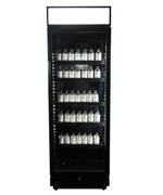 Drankenkoelkast 1 glasdeur zwart met lichtbak SVE-450 BLC